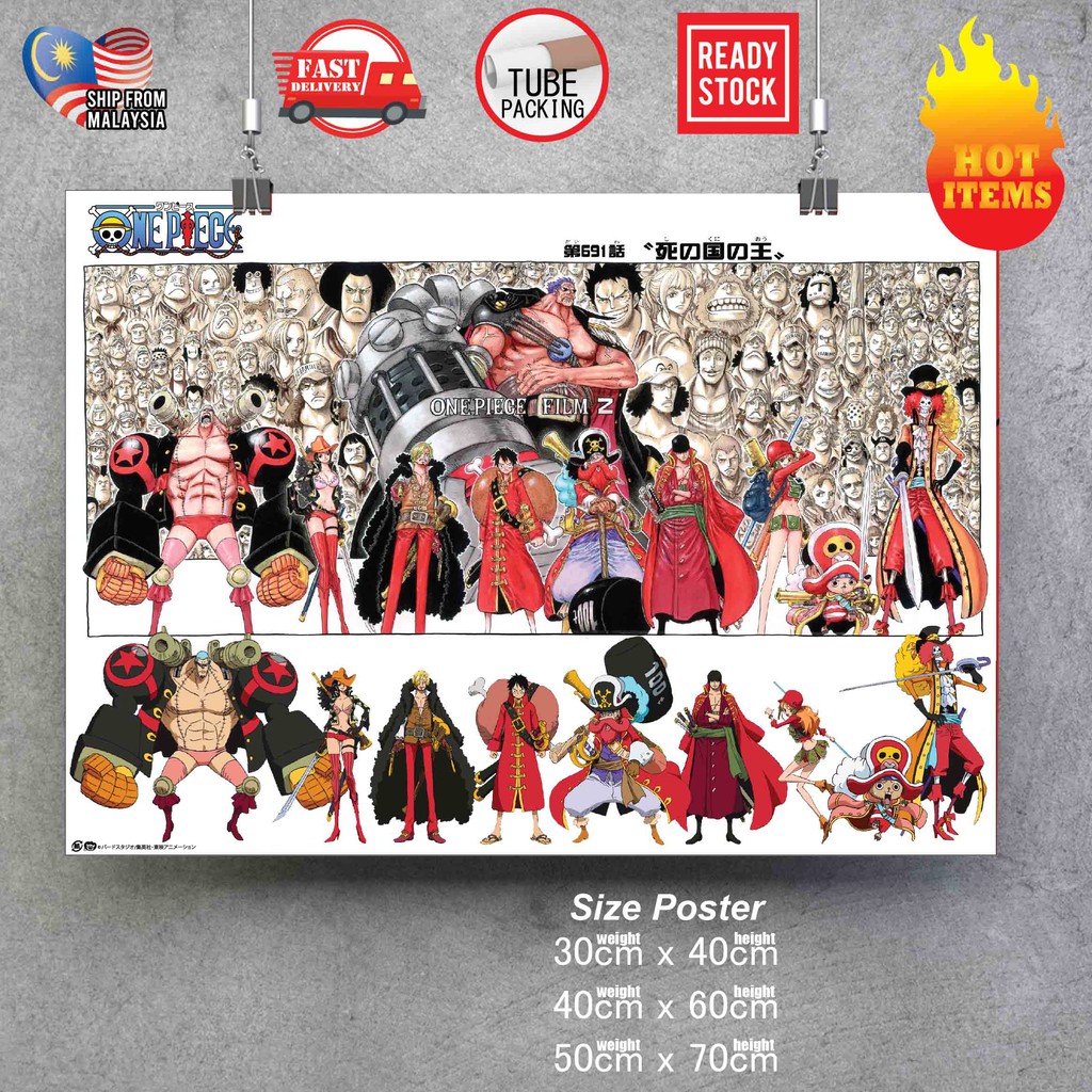 【READY STOCK】One Piece Poster Luffy Mugiwara Straw Hat Yonko Kaido Zoro