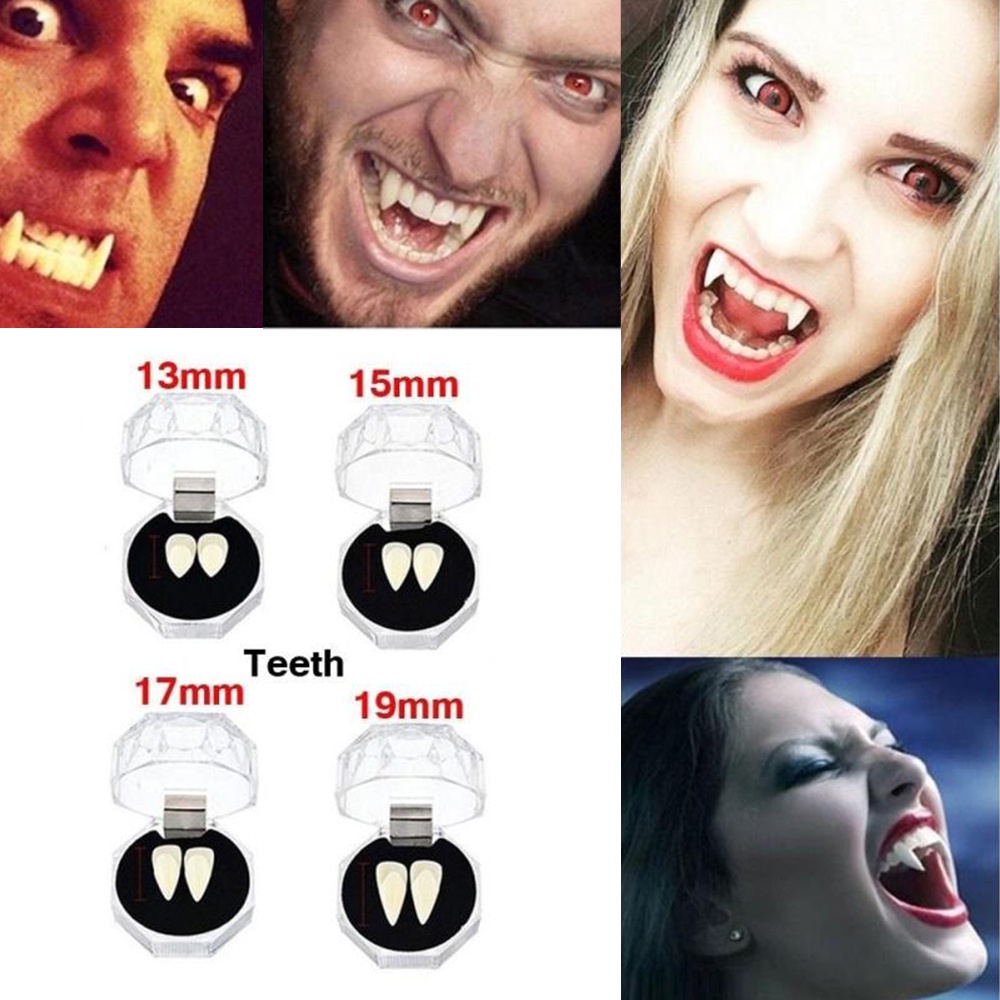 【DJ】13/15/17mm Vampire Teeth Zombie Ghost Devil Dentures Fangs Canine ...