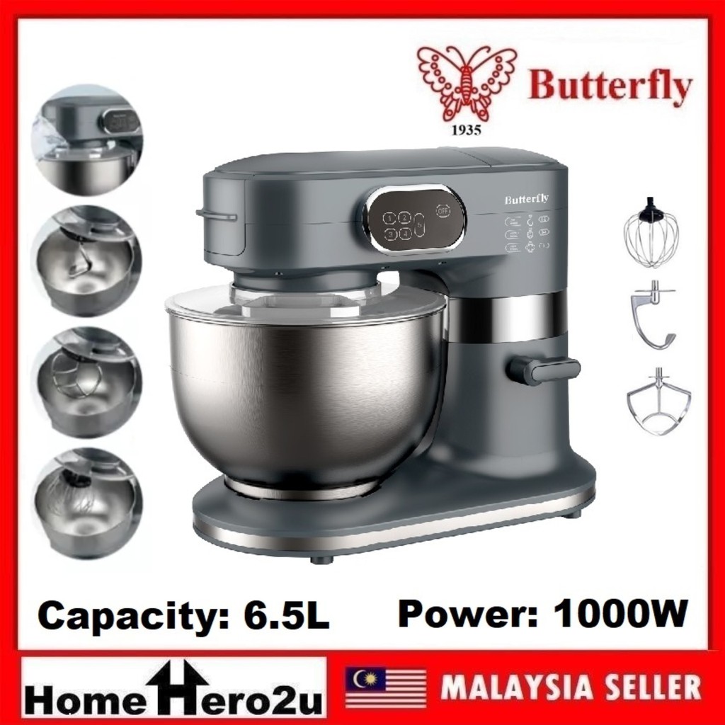 Butterfly BSM4366 6.5L Stand Mixer 5 Speed Stainless Steel Bowl 1000W BSM 4366 Homehero2u