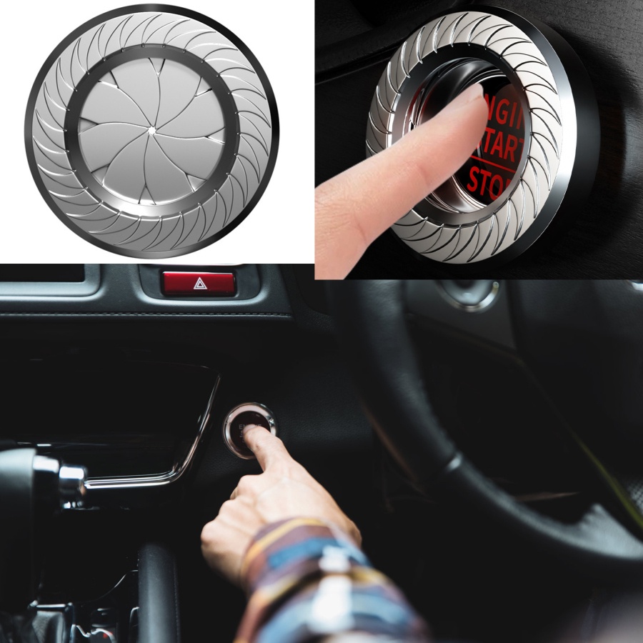 【GMMA】Car Engine Start Stop Button Cover Auto Ignition Switch Rotatable ...