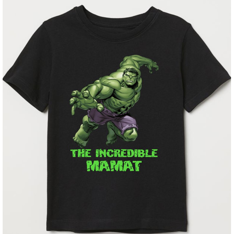 The Incredible Hulk Kids T shirt with custom name Shopee Malaysia