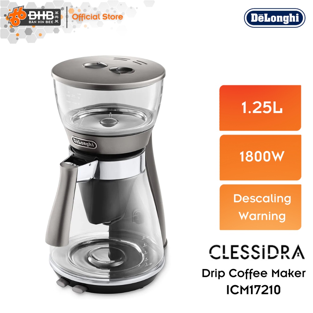 Delonghi ICM17210 Clessidra Drip Coffee Maker 10 cups Pourover function Anti Drip Shopee Malaysia
