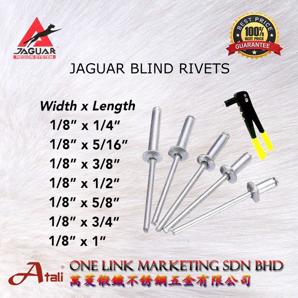 JAGUAR BLIND RIVETS ALUMINIUM BLIND RIVETS ANCHOR ALUMINIUM BLIND ...
