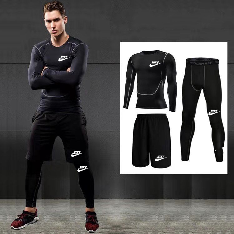 Long Sleeve + Shorts + Long Pants Swimming Suit 3 Pcs Sports Fitness