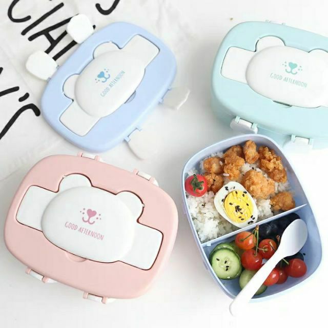 Cute Cartoon Bear Tupperware Bekas Makanan Comel School Student Food ...