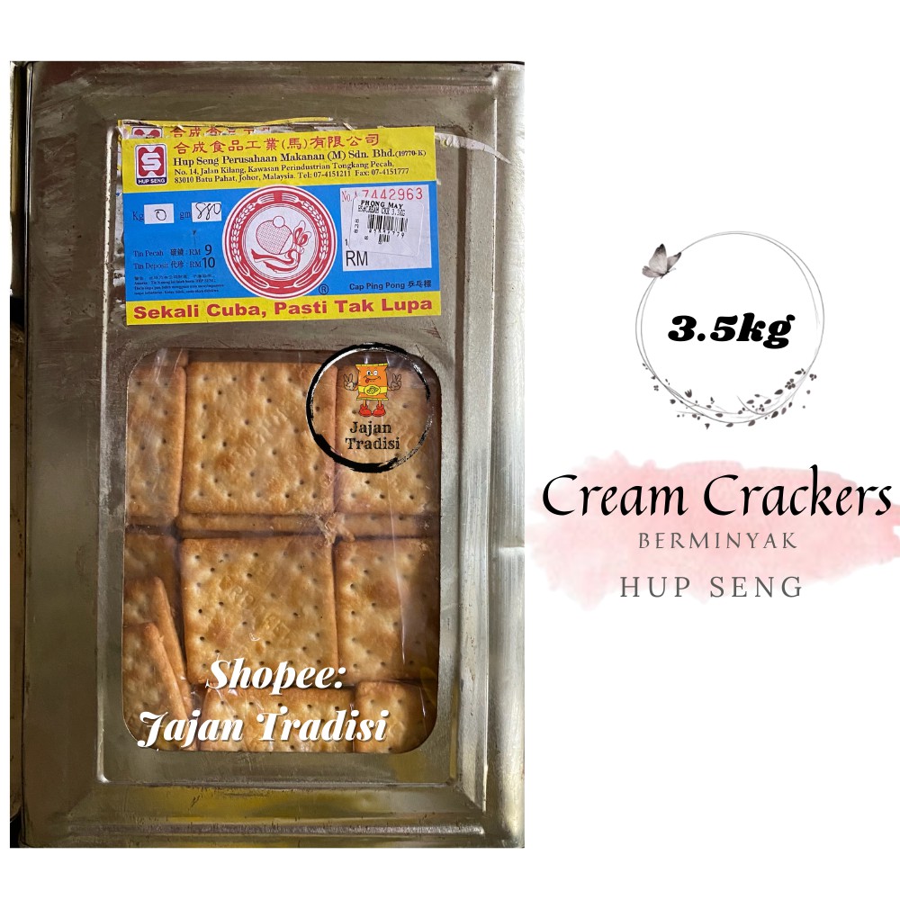 Biskut Timbangbiskut Tin Cream Crackers Berminyak 35kg Shopee