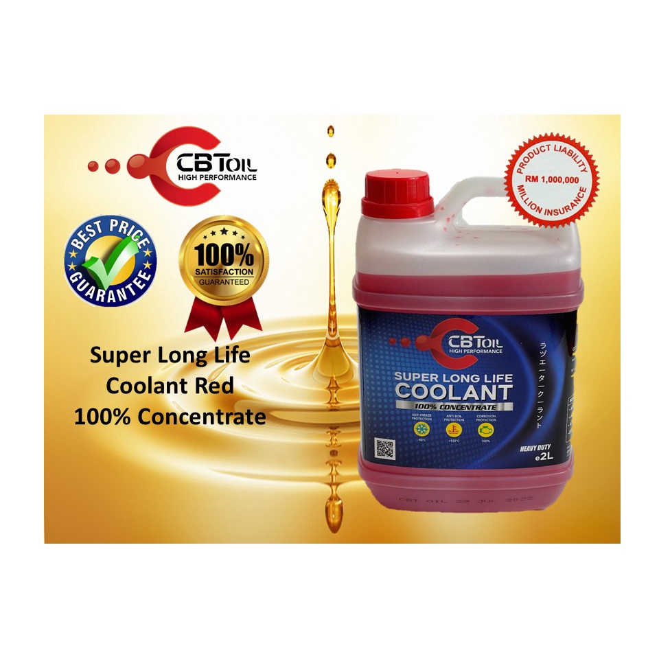 CBT OIL Red Super Long Life Coolant 2L Japan Quality 100% Concentrate ...