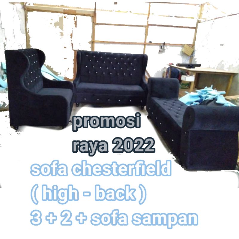 sofa chesterfield 3+2 (high back) + sofa sampan READY STOCK. (johor