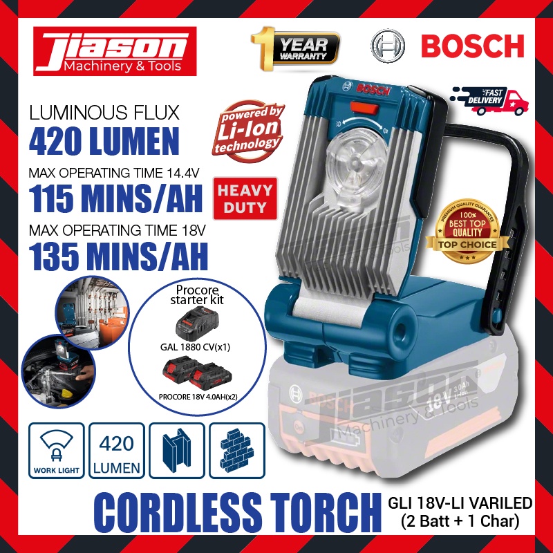 BOSCH GLI 18V-LI VARILED / GLI18V-LI VARILED 18V Cordless Torch / Work ...