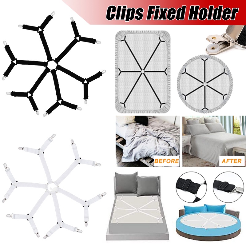 3 Way 6 Sides Adjustable Bed Sheet Clips Grippers Fasteners Sheet