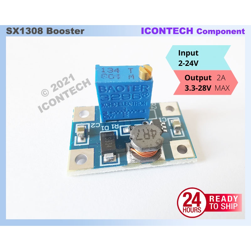 2A DC-DC SX1308 Adjustable Power Module Step Up Boost Converter Booster ...