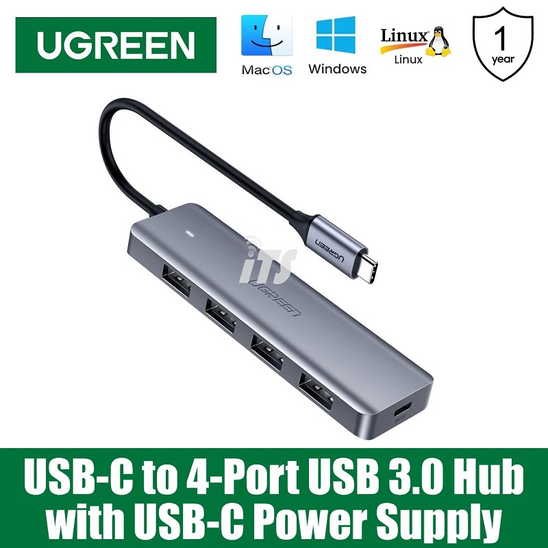 ugreen 4 port usb 3.0 hub with usb c power supply