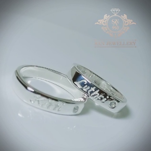 Custom wedding couple engagement ring engraved with name 19 | Shopee ...