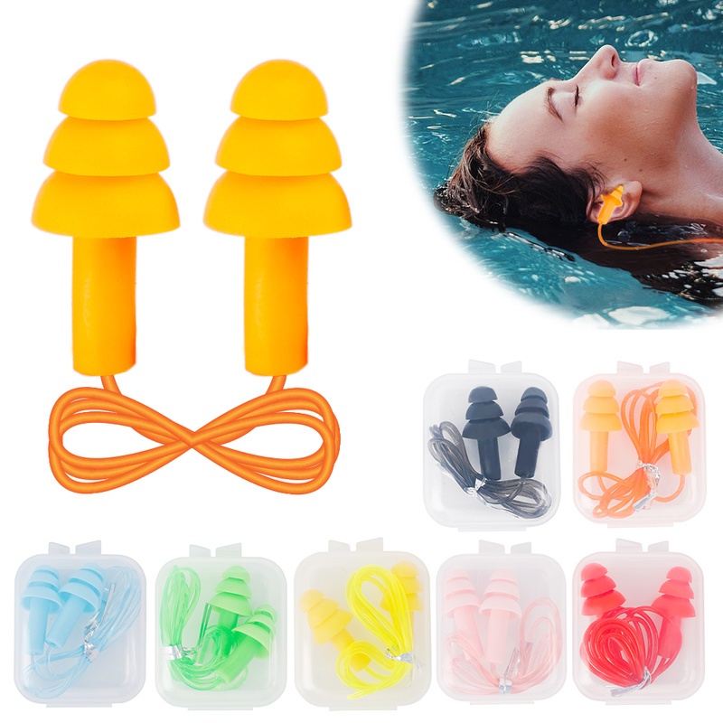 1PC Box-packed Comfort Earplugs Noise Reduction Silicone Soft Ear Plugs ...