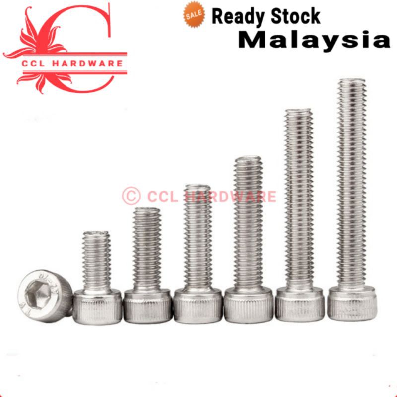 M3 M4 Hex Socket Cap Screw Stainless Steel SUS A2-304 Allen key Cap ...