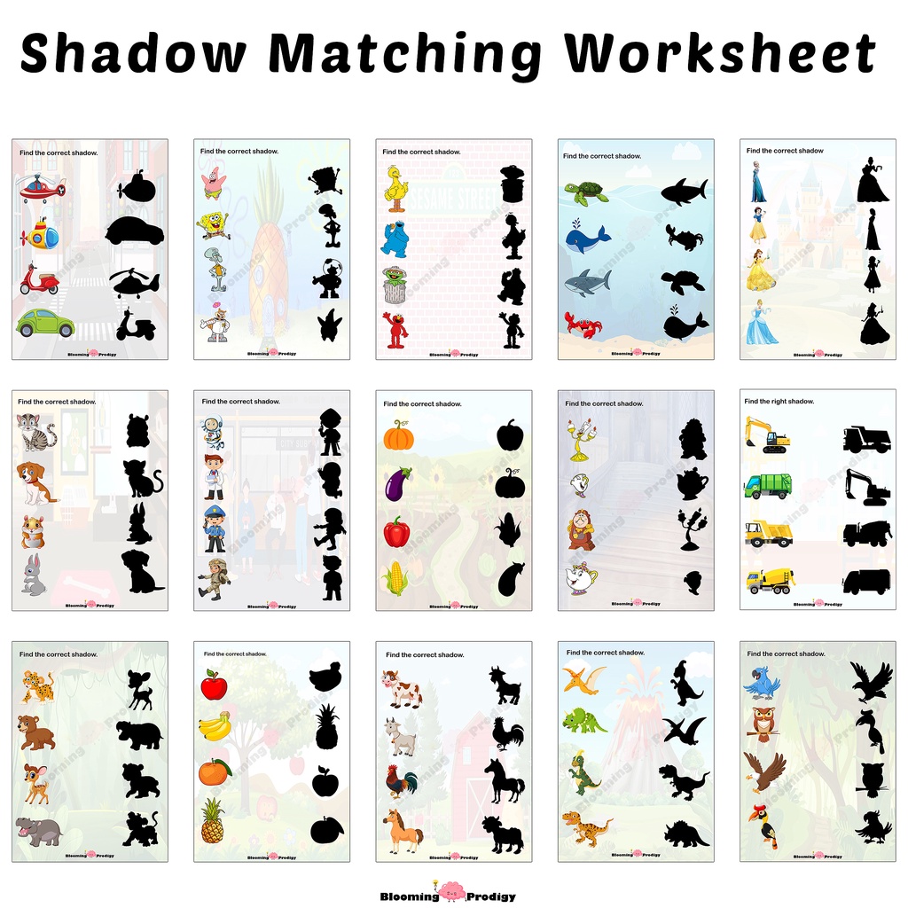 (Ready Made) Blooming Prodigy Pre-Writing Shadow Matching for kids ...