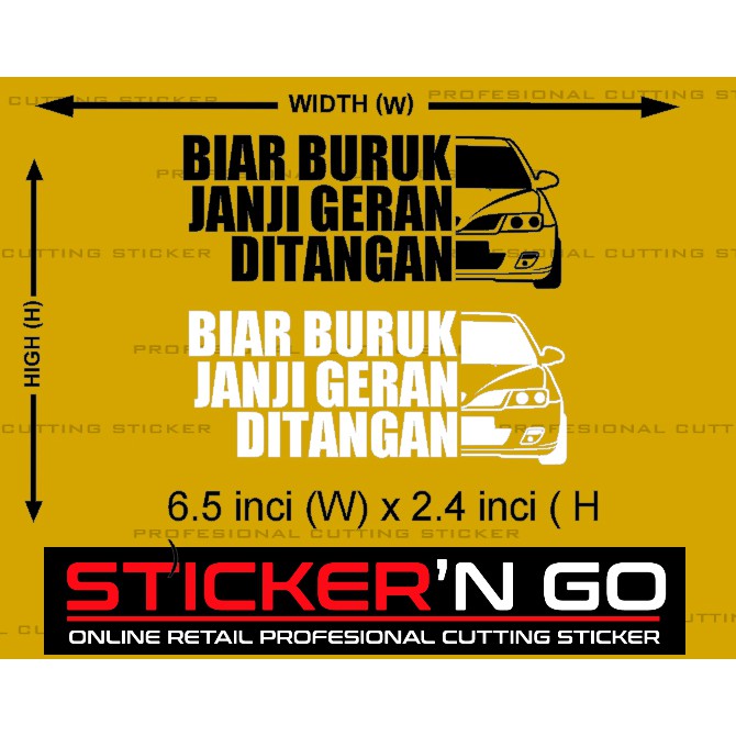 STICKER CUSTOM CUTTING BIAR BURUK GERAN DITANGAN WAJA DESIGN | Shopee ...