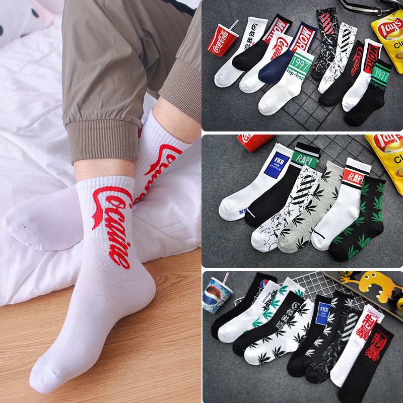 🇲🇾Ready stock 1Pair Hipster Socks Cotton Socking Unisex Men潮牌袜子 ...