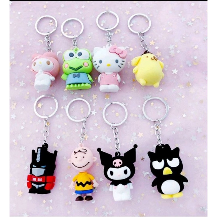 Keychain Cute Cartoon Colourful Doll Unicorn Kitty Robot Panda Friend ...