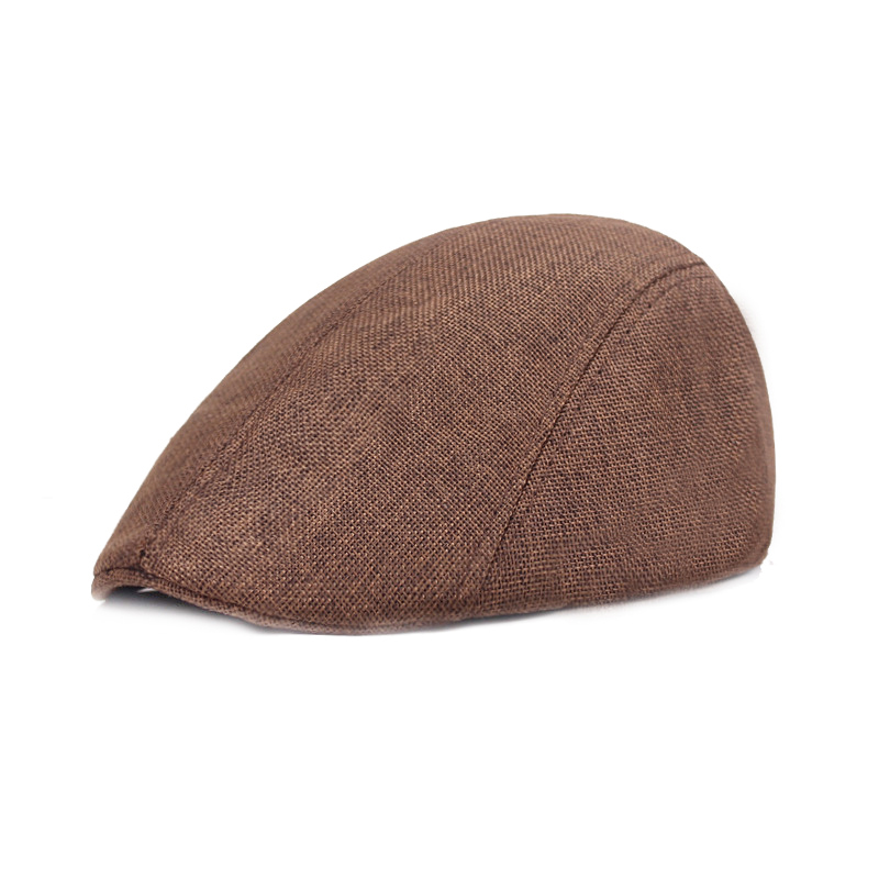 Men British Cotton Linen Beret / Gentleman Duckbill Caps Linen hat ...