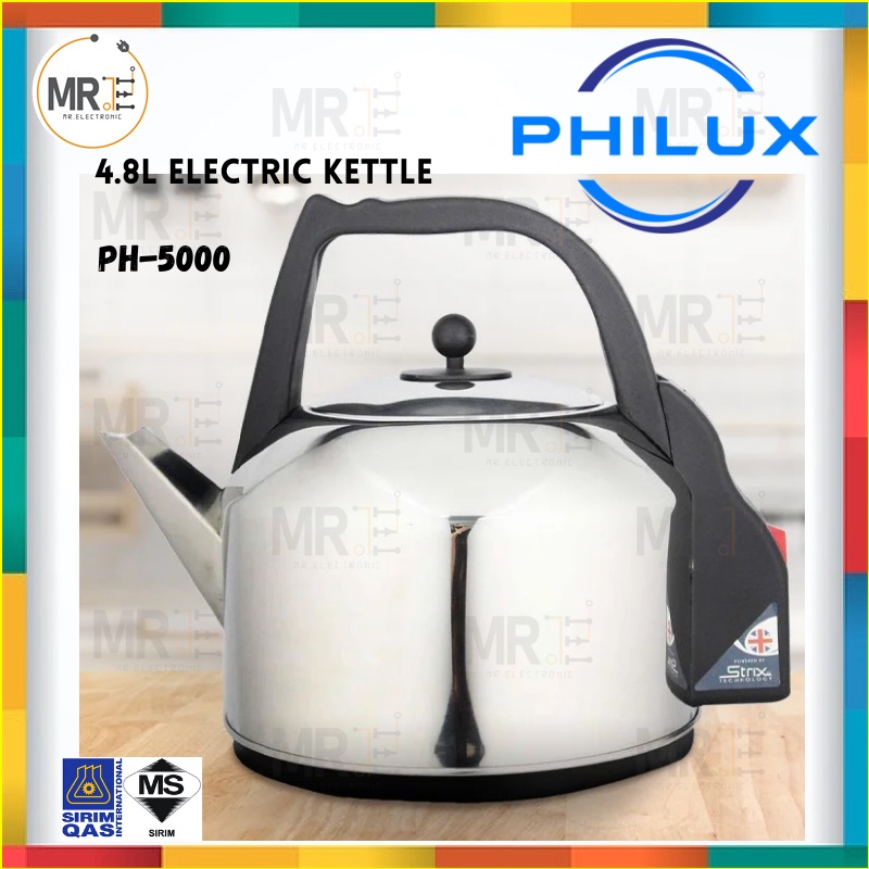PHILUX 4.8L Large Automatic Stainless Steel Electric Kettle PH5000 UK