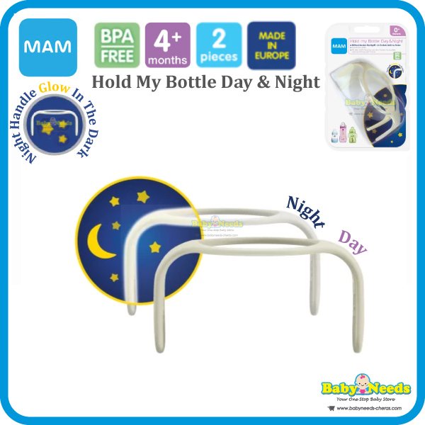 MAM Hold My Bottle - Lot De 2 Poignées Pour Biberon - Facile à Tenir Pour Bébé - Dès La Naissance