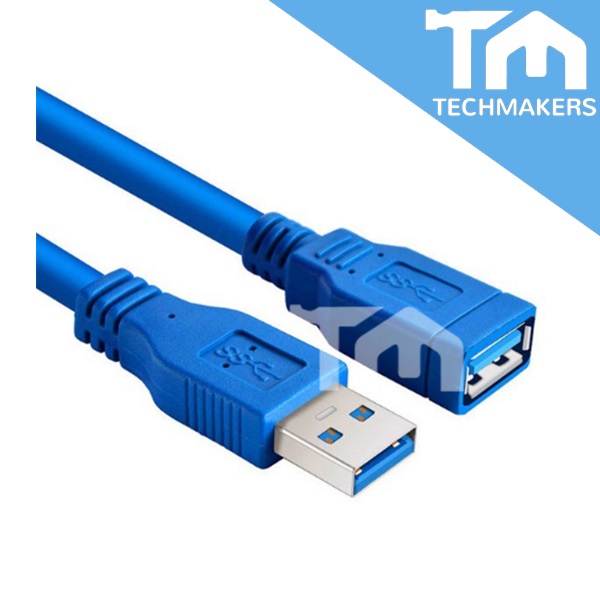 USB 3.0 Male to Female Extension Cable Extender USB3.0 USB3 1.5M High Speed TechMakers