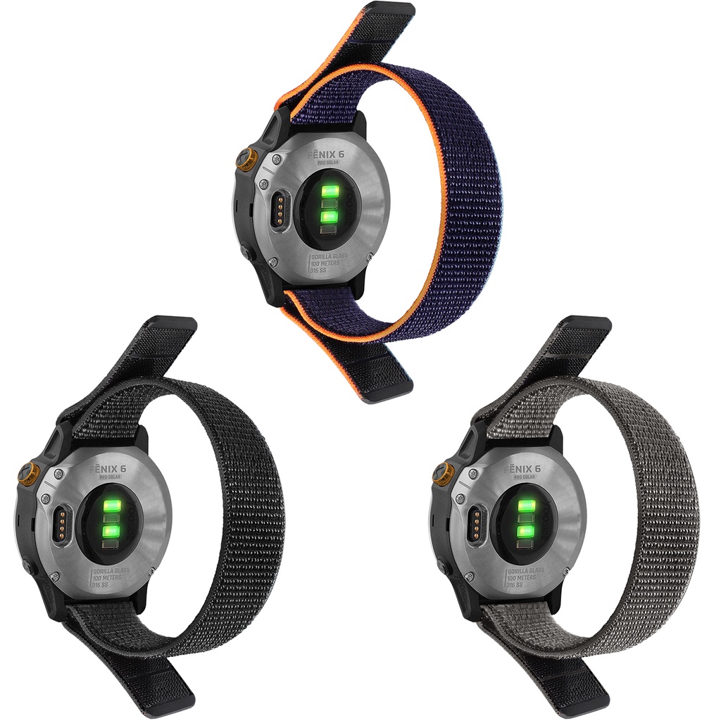 20 22mm 26mm Hook & Loop Nylon Strap For Garmin Fenix 7 7S 7X 6S 6X 6 ...