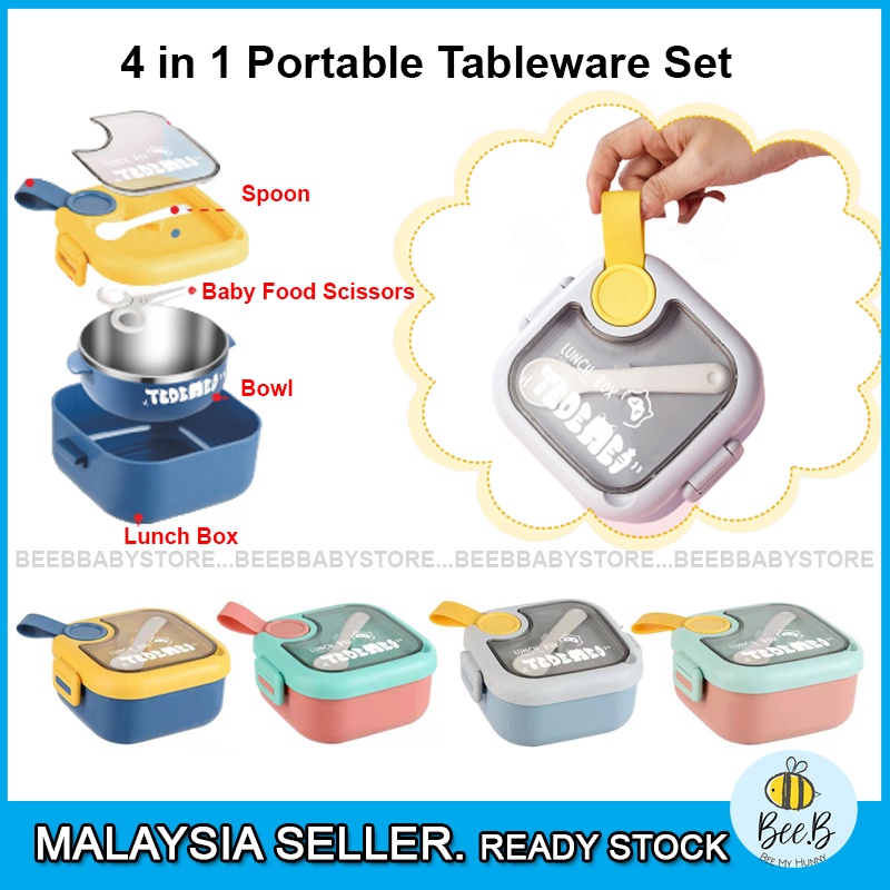 Baby Infants Lunch Box 2x Spoon Set Newborn Toddler PP Training Box main image 1