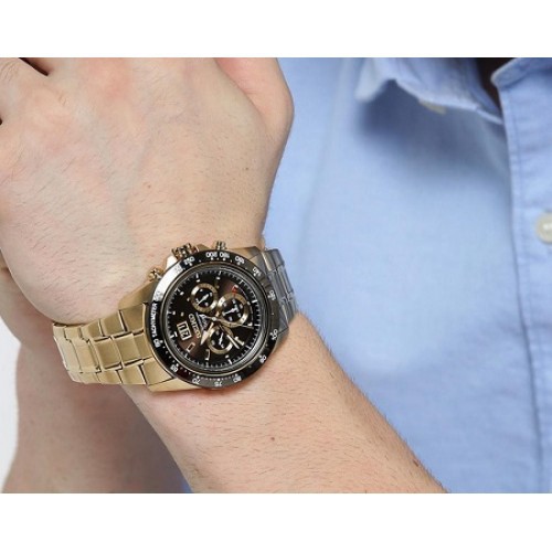 Seiko LORD Men s Chronograph Gold Stainless Steel Band Watch SPC236P1 Gold Shopee Malaysia