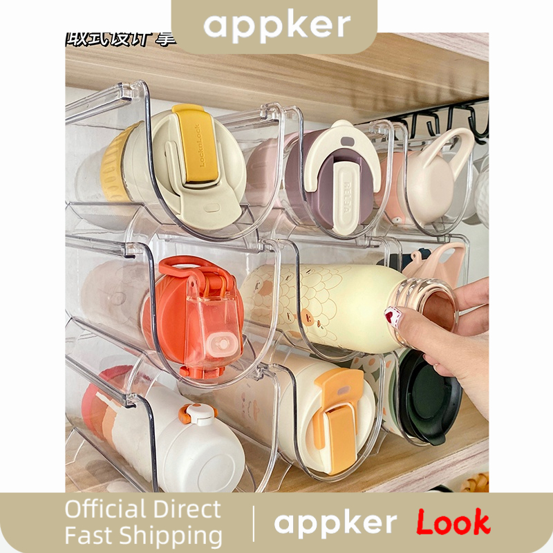 Summer water cup storage rack Stackable multi-layer transparent desktop ...