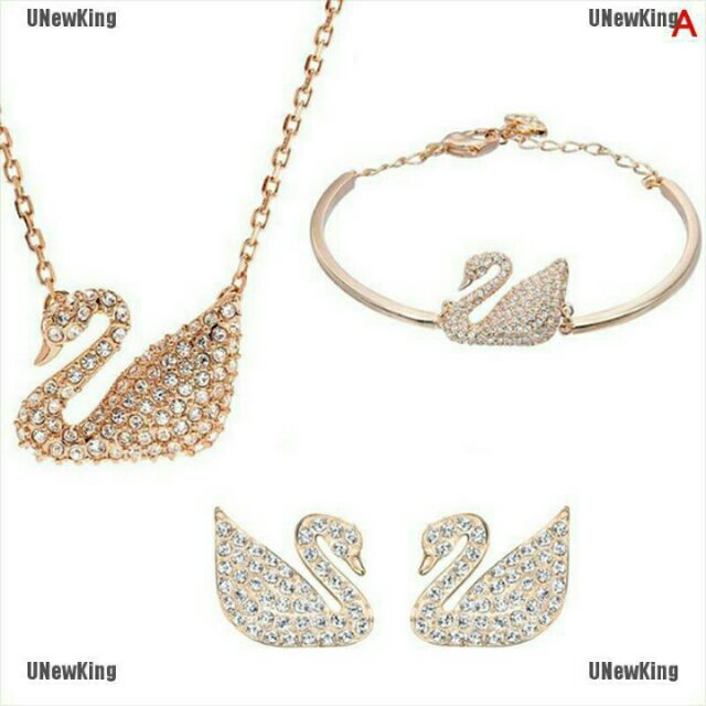 Swarovski Set/rantai leher/gelang tangan/subang | Shopee Malaysia