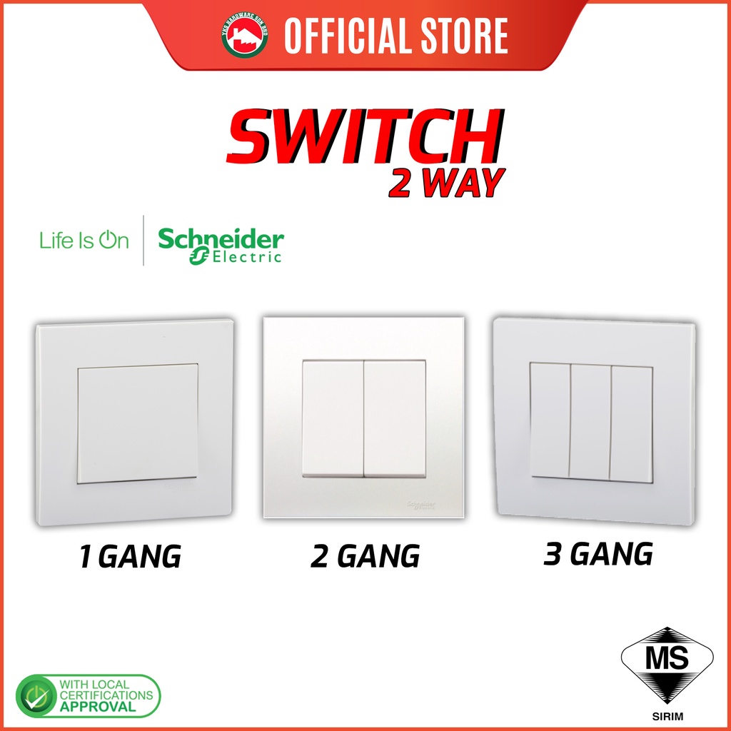 VIVACE SWITCH SCHNEIDER ELECTRIC 2 WAY - KB31 1 GANG / KB32 2 GANG ...