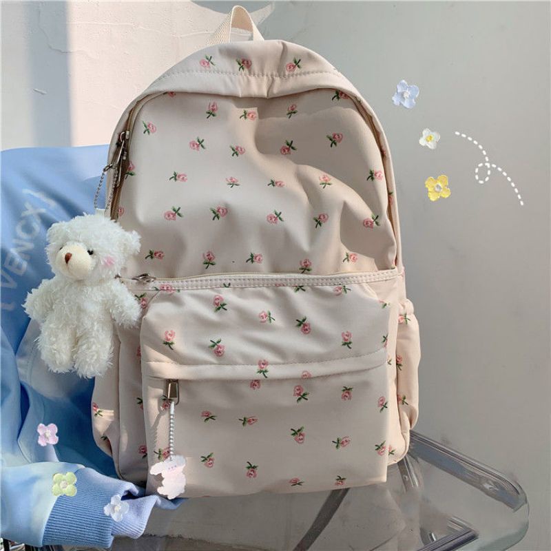 local ready stock Cute aesthetic florals backpack large