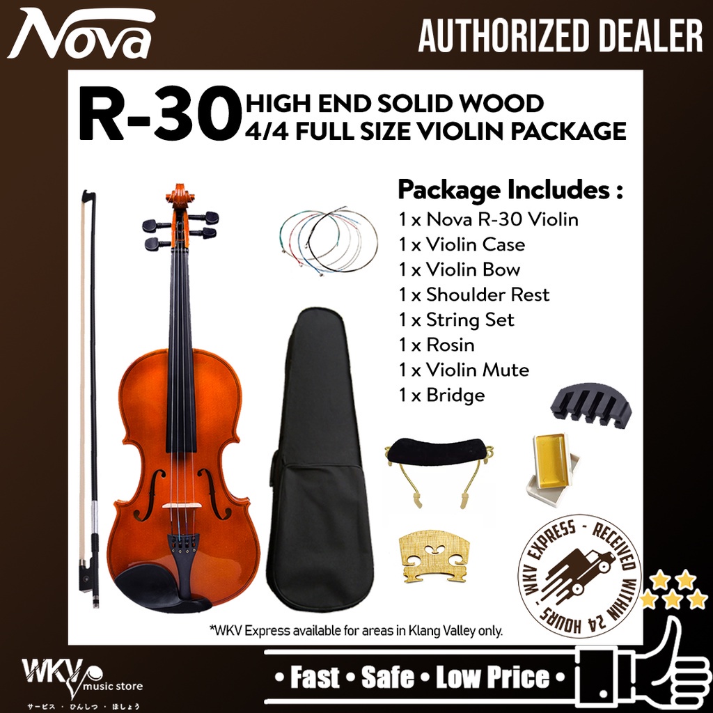 Nova R30 Violin Standard Solid 4/4 Full Size Hand Made High Quality ...
