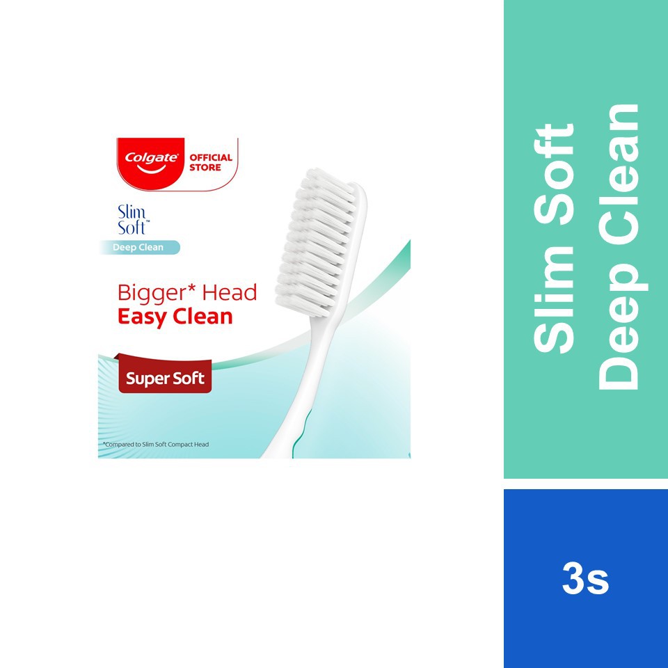 Colgate SlimSoft Deep Clean XL Toothbrush Soft 3s [Valuepack] | Shopee ...