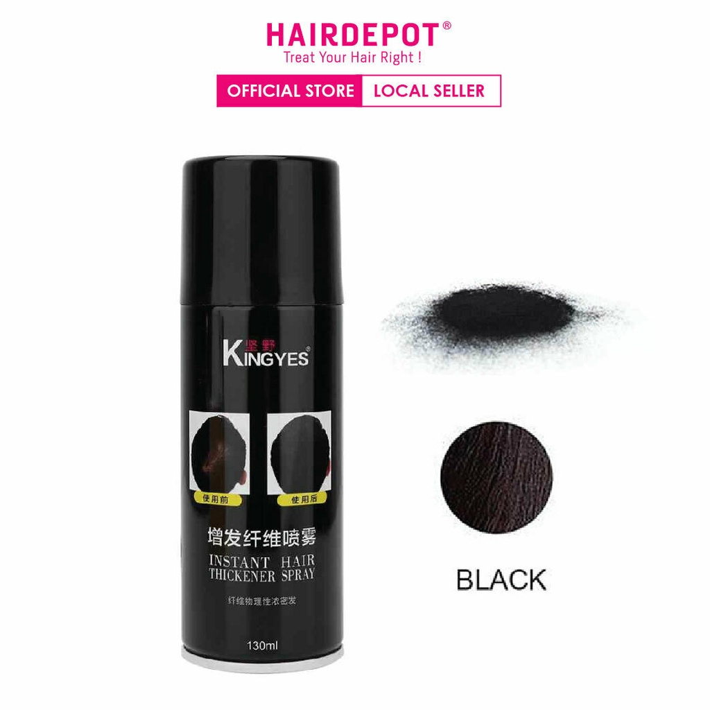 KingYes Hair Thickening Fiber Spray - Black 130ml (*For West Malaysia ...