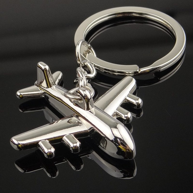 NEW 3D Airplane Model Keychains Polished Metal Plane Keyrings | Shopee ...
