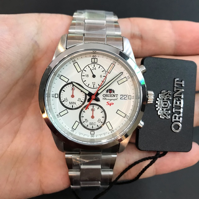 Orient SP Men s White Dial Chronograph Stainless Steel Quartz Watch FKU00003W0 Shopee Malaysia