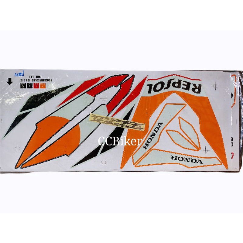 Honda Repsol RS150 V2 (10) Motor Body Sticker Stripe | Shopee Malaysia