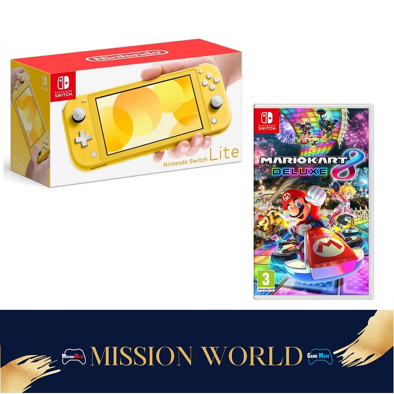 Nintendo switch lite yellow hot sale bundle