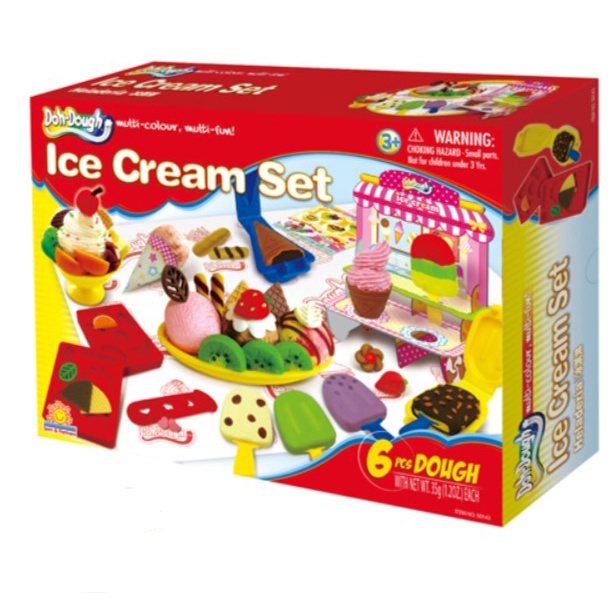 Doh-Dough Ice Cream Set/ Pizza & Pasta/ Crispy Doughnuts Kids play Arts ...