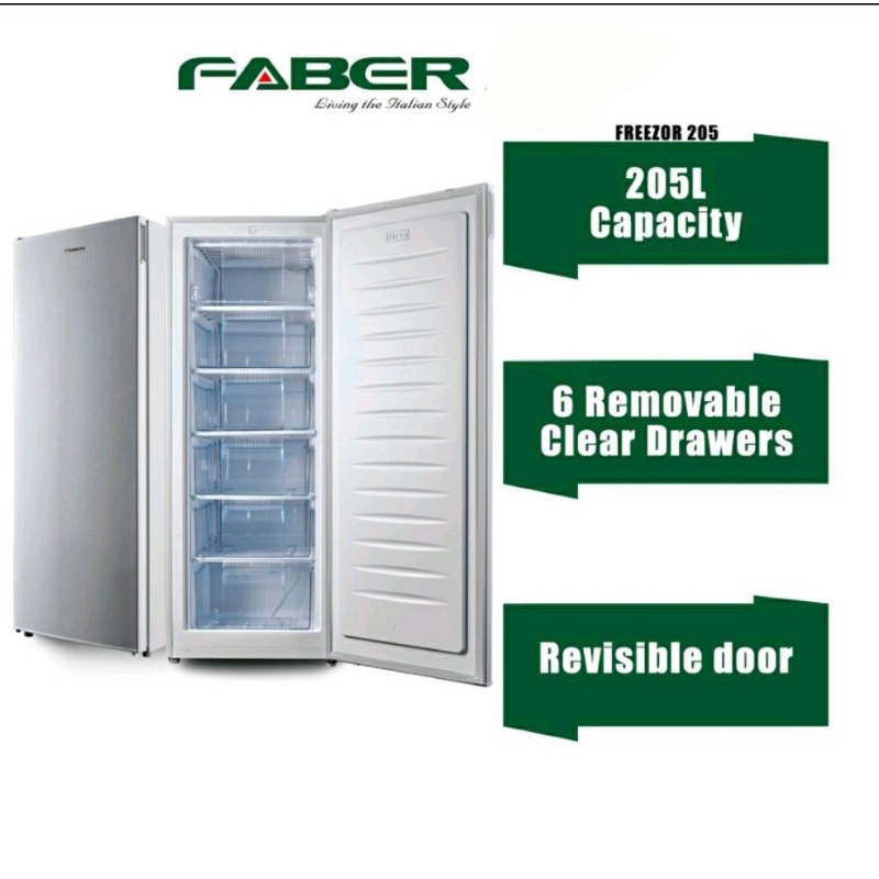 FABER Upright Freezer 205L Freezor 205 - 6 Transparent BIG Drawer ...