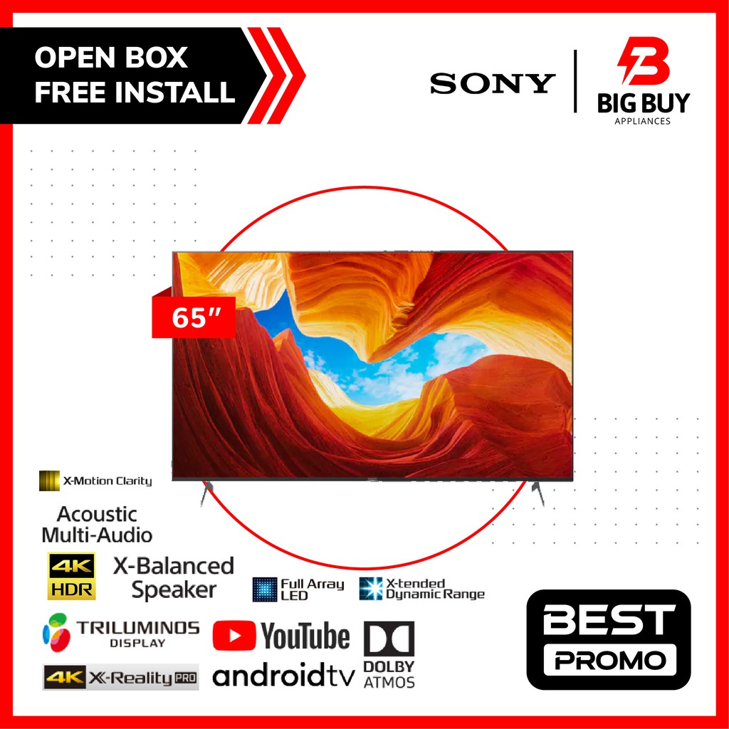 SONY 65" 4K Ultra HD Smart Android TV Full Array LED X90H KD-65X9000H ...