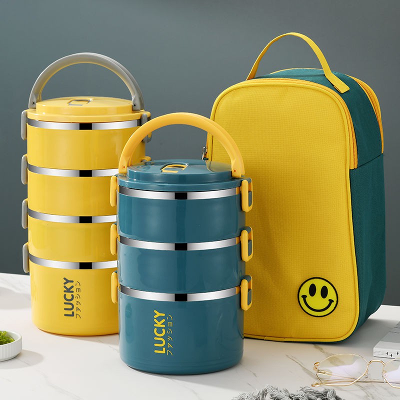 Bento box lunch box with lid office worker adult insulated lunch bucket ...