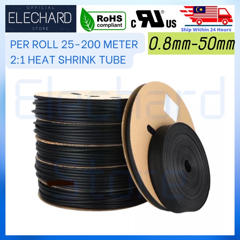 Per Roll Heat Shrink Tube Heat Shrinkable Sleeving Heat Shrink Black