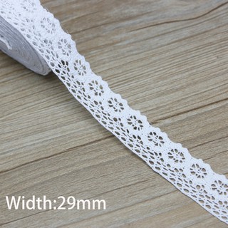 5Meter/roll) White Cotton Embroidered Lace Net Ribbons Fabric Trim DIY  Sewing Handmade Craft Materials