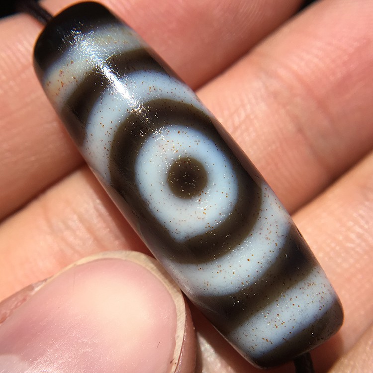 超希少老礦朱砂天珠‼️西蔵老礦朱砂龍紋一眼如来三眼天珠、虎牙