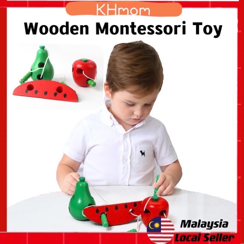 Wooden Threading Fruit Caterpillar Eat Apple Fine Movement ...
