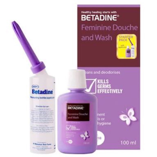Betadine Feminine Wash PovidoneIodine 100 ml With Douching Kit